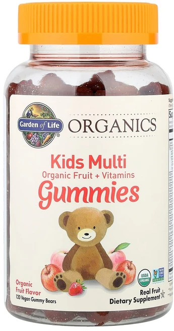 가든오브라이프 MyKind Organics 키즈 멀티 과일 향 비건 구미베어 젤리 120개, 1개 - 쿠팡