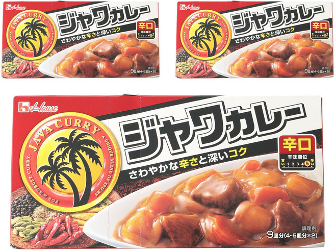 자바카레 매운맛, 3개, 185g