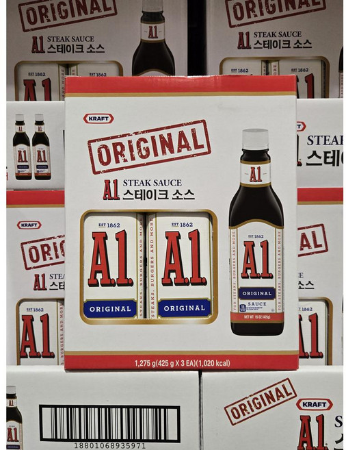 [국내 코스트코] Kraft 크래프트 A1 스테이크 소스 425gx3병 1275g, 1.275kg, 1개