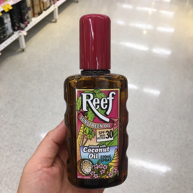 호주 리프 코코넛 선크림 오일 스프레이 SPF30 220ml Reef Sunscreen oil Spray, 1개