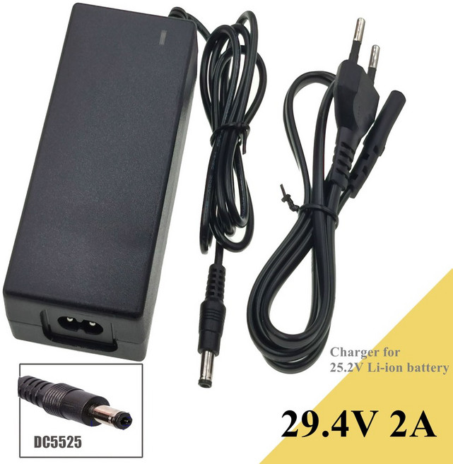 포고핀 24v 25.2v 리튬 이온 배터리용 29.4v 2A 충전기 7S 18650 배터리 팩 커넥터 DC5525, AU, 1개