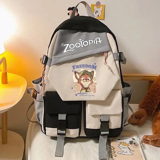 Crazy Zootopia 만화 Judy 야외 배낭 학생 캐주얼 패션 성격 간단한 캠퍼스 학교 가방 휴일, 01 30x14x43cm, 12 37