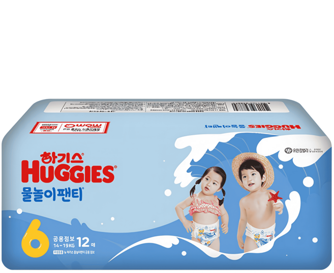 하기스 물놀이팬티 6단계 공용, 12매