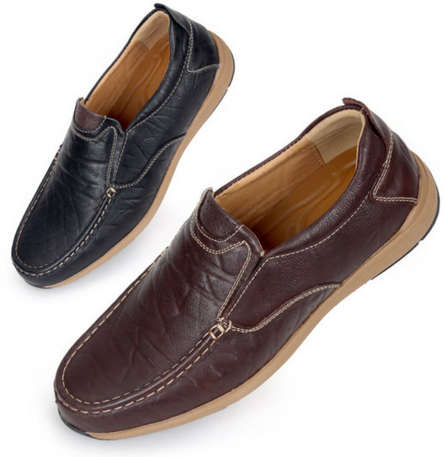 에스유니 천연소가죽 스티치 남성캐주얼화 슬립온 로퍼 남성신발