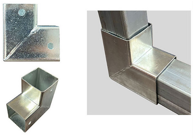 맥스 사각파이프조인트 25mm 2구 사각파이프연결 체결 고정 철물자재, 1개