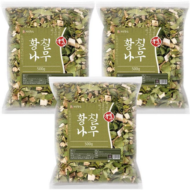 건강중심 국산 말린 황칠나무 잎 가지, 3개, 500g