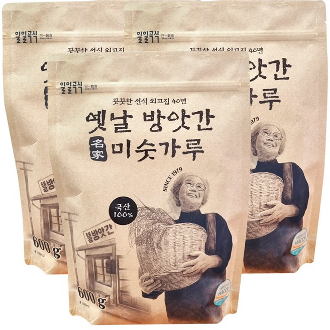일일곡식 옛날 방앗간 미숫가루, 3개, 600g