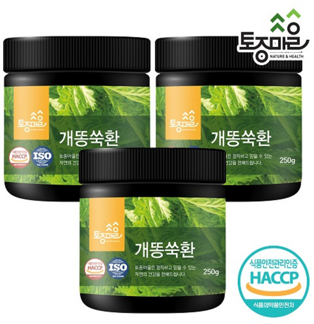 토종마을 HACCP인증 국산 개똥쑥환 250g, 3개