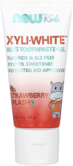 NOW Foods XyliWhite 어린이용 젤 치약 스트로베리 스플래시 85g(3oz), NOWFoodsXyliWhite어린이용젤치약스트로베리스, 85g, 1개