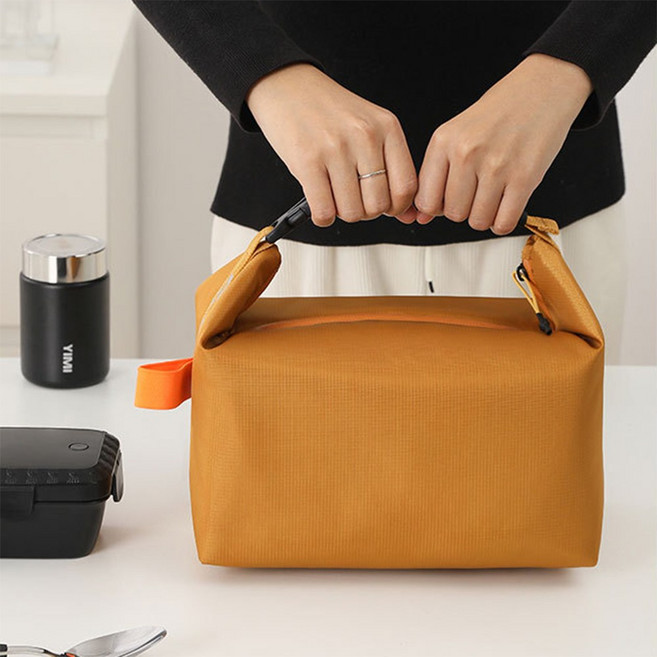 직장인 수능 이유식 보온 보냉 도시락 가방 런치백, 옐로우, 1개