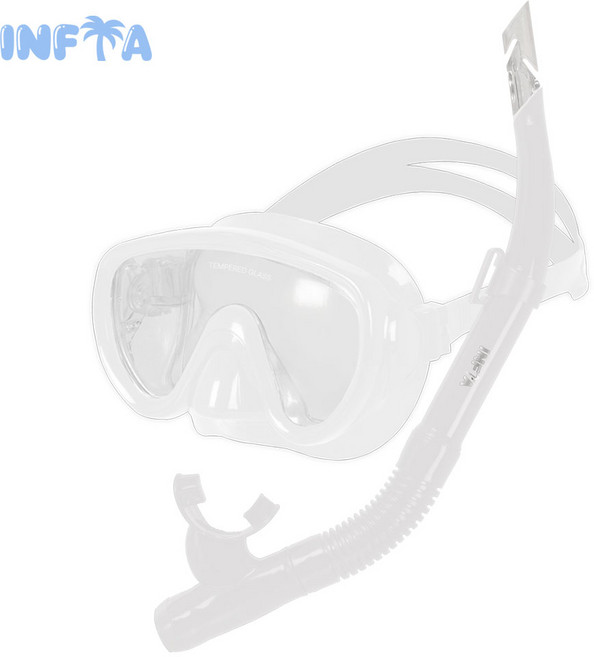 인피아 멀티 피스 스노쿨링 마스크 프리다이빙 스노쿨링 세트, 화이트