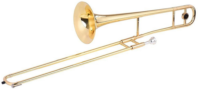 Btuty Trumpet Alto 트롬본 황동 Bb 톤 B 플랫 목관악기 백동 마우스피스 클리닝 스틱 케이스 포함 (실버)