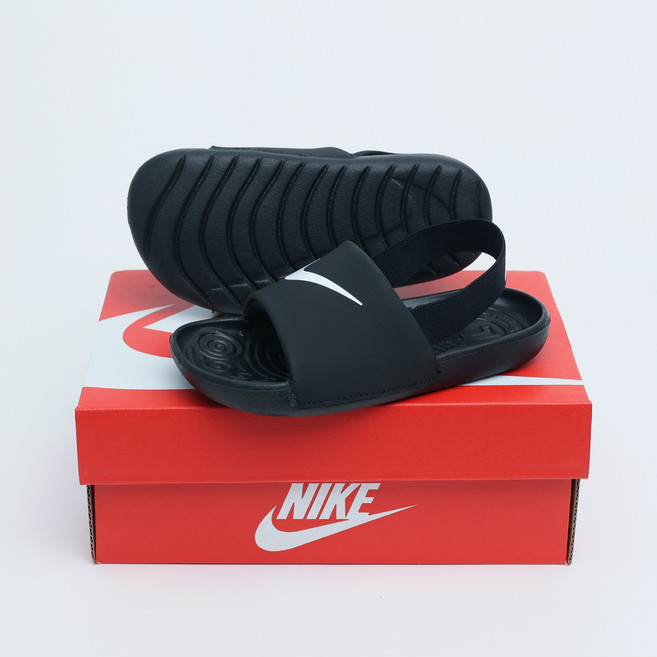 나이키 키즈 베이비 카와 슬라이드 가벼운 여름 슬리퍼 샌들 느와르