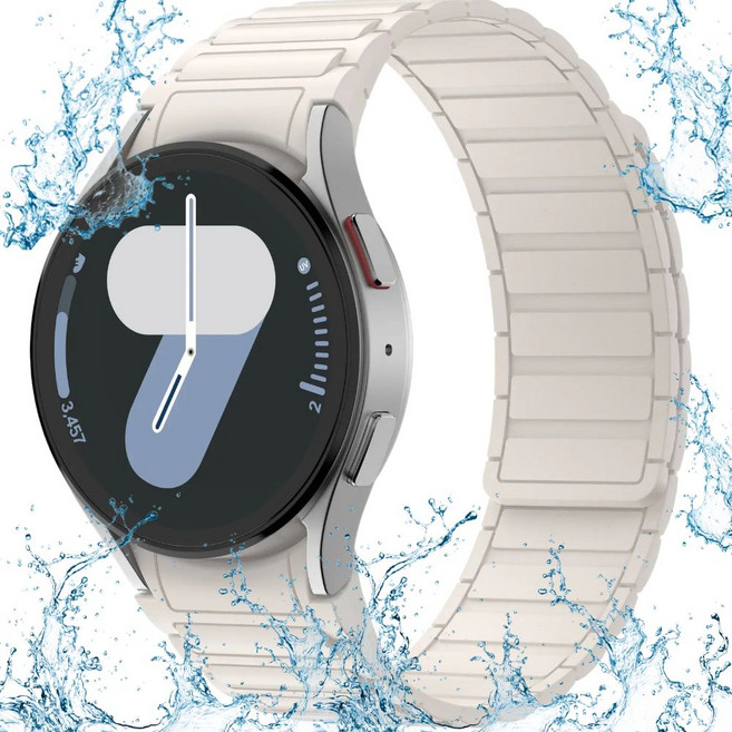 케어핏 스마트워치 마그네틱 실리콘 스트랩 시계줄, 1개, 화이트