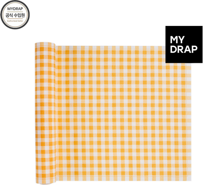 [마이드랩] 테이블매트 12매/1롤, 오렌지 깅엄, 1개, 32cm X 32cm