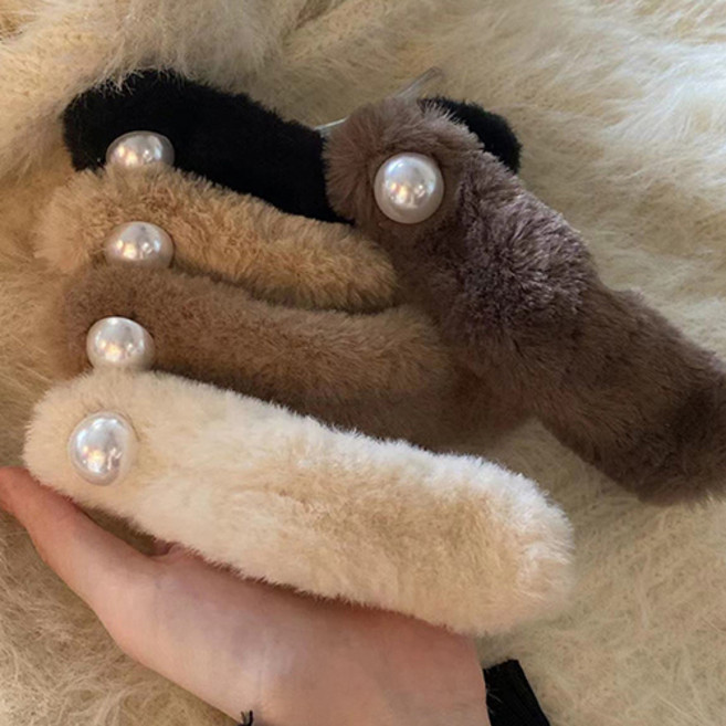 비니유니 진주퍼집게핀