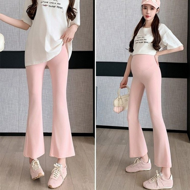 봄 여름 임산부 팬츠 임부복 패션 얇은 냉장고 요가 바지 나팔바지 슬림핏 하이웨스트 레깅스 바지 WMY