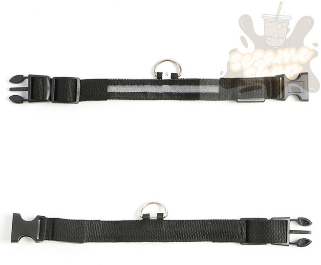 참깨샵 야간산책 LED 목줄S 레인보우 애견led목줄