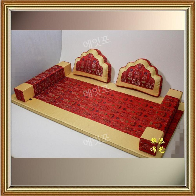 전통 보료 세트 비단 궁중 침구 사극 황실 왕실 폐백 예단 혼수 결혼식 인테리어 스튜디오, B. 디자인