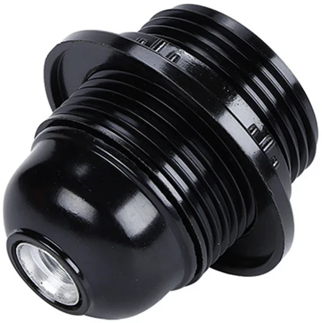 자동 잠금 LED 조명 헤드 소켓용 E14 나사 캡이 검정색 베이클라이트 소재의 E27 램프 홀더