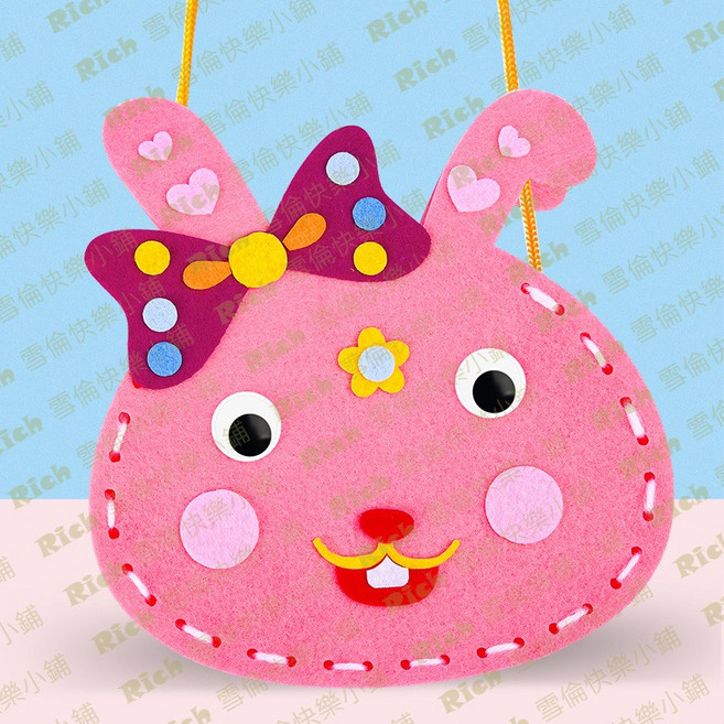 DIY手工卡通動物不織布背包 兒童可愛造型輕巧便攜背包 益智早教