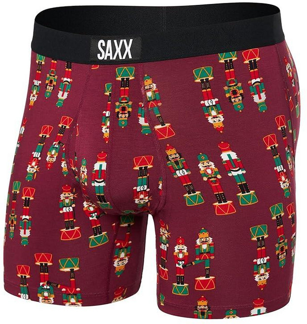 SAXX Underwear Co. 남성용 울트라 슈퍼 소프트 복서 브리프 플라이 호두까기 인형-메를로 스몰