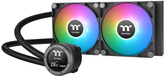 써멀테이크 TH120 ARGB 동기화 V2 CPU 액체 냉각기/AlO 액체 냉각기/팬 120mm*1/PWM 500~2000 RPM/미러 워터블록/MB ARGB 동기화 제어 CL-, LCD, Black, 120mm, 1개