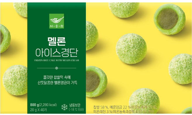 아이스경단떡 멜론 사옹원 800G, 1개