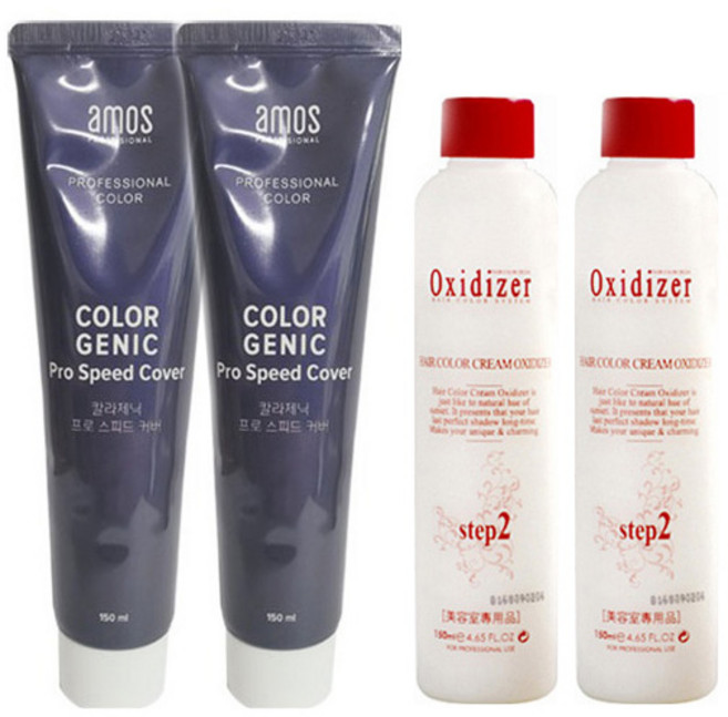 아모스 칼라제닉 프로스피드 커버 150ml x 2개(산화제포함), 쿨블랙(산화제포함)