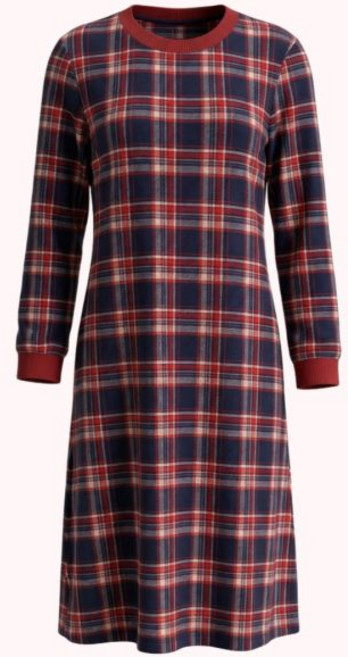 [비비안] 체크 여성 겨울 홈웨어 원피스 잠옷 (GW6026)