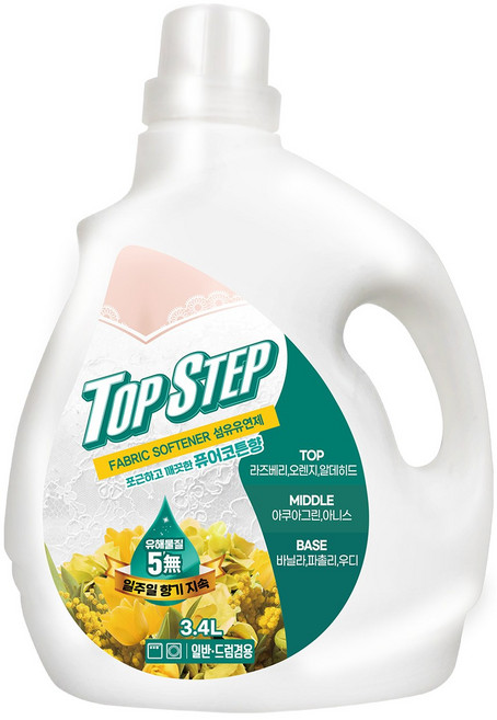 탑스텝 섬유유연제 퓨어코튼 본품, 3.4L, 1개