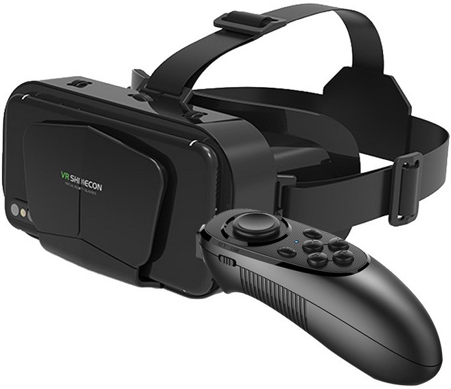 VR眼鏡 G10 千幻 搖桿 VR BOX 3D眼鏡 附資源 虛擬實境 vr shinecon 手機3d 遊戲 虛擬頭盔, 1個, G10, 藍芽手把