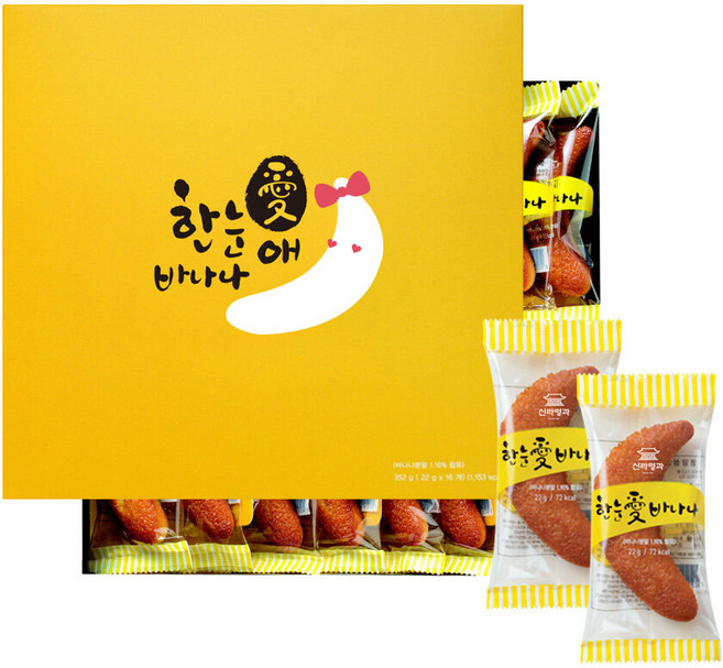 [신라명과] 한눈애바나나 352g 16개입 선물용쇼핑백, 1개