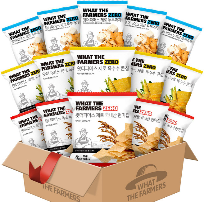 왓더파머스 다이어트 인기과자 저당 간식 현미칩 옥수수칩 두부과자 세트, 1세트, 옥수수5+현미5+두부5