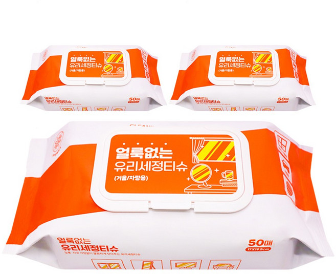 pq 얼룩없는 거울 세정 티슈 유리창 청소 창문 닦이 청소포, 3개