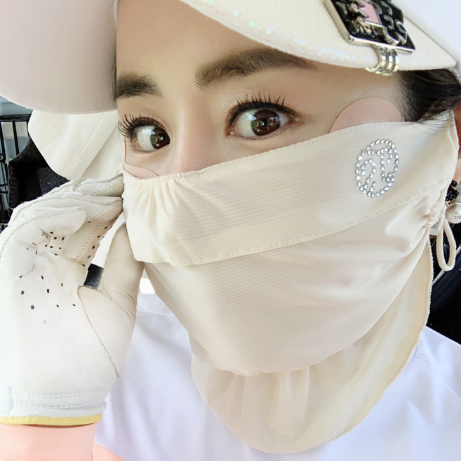 휴스토니[본사] 자외선 차단 골프 마스크 H2 국산 얼굴햇빛가리개, 1개