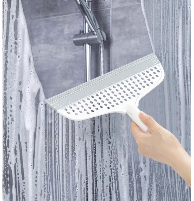 싹다커스 물기 먼지 제거 실리콘 스퀴지 빗자루, 화이트, 1개