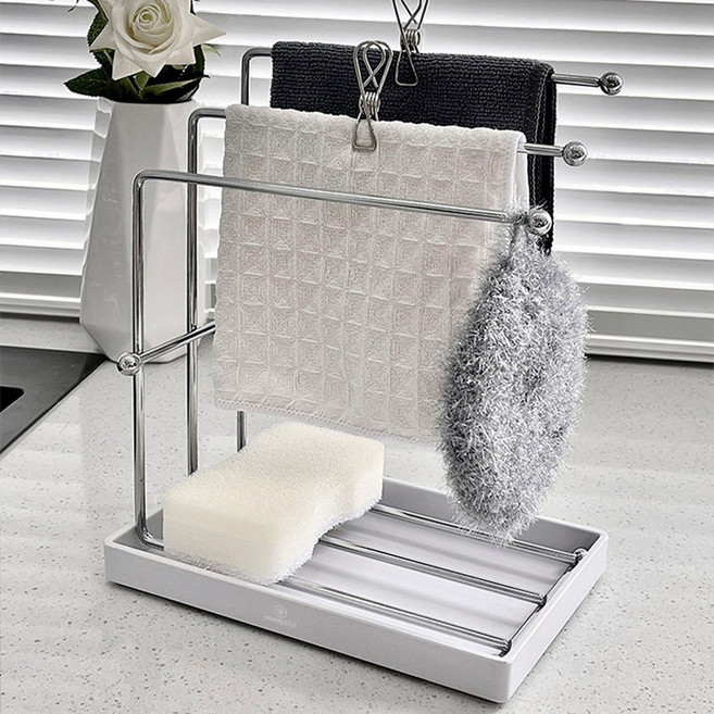 허니앤코 스텐 싱크대 행주걸이 3단 건조대, 1개