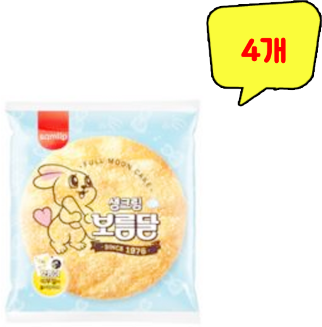 삼립 생크림 보름달 80g, 4개