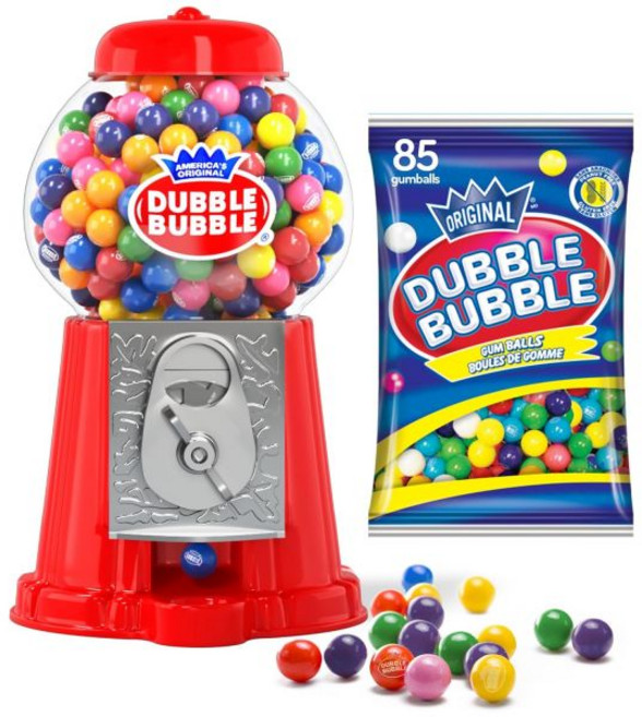 Playo 껌 용 검볼 머신 8.5인치 동전 작동 버블껌 및 장난감 저금통 사탕 디스펜서 85개 껌볼 포함 여자아이와 남자아이를 위한 멋진 선물 레드, 빨강, 1개