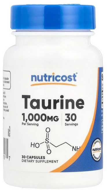 Nutricost Taurine 1 000 mg 30 Capsules, 30 Count, 1개, 30정 - 쿠팡
