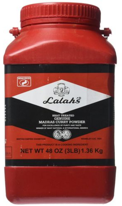 랄라스 매운 인도 카레 가루 3파운드 대용량 Lalah's Heated Indian Curry Powder 3 Lb Large, 1개