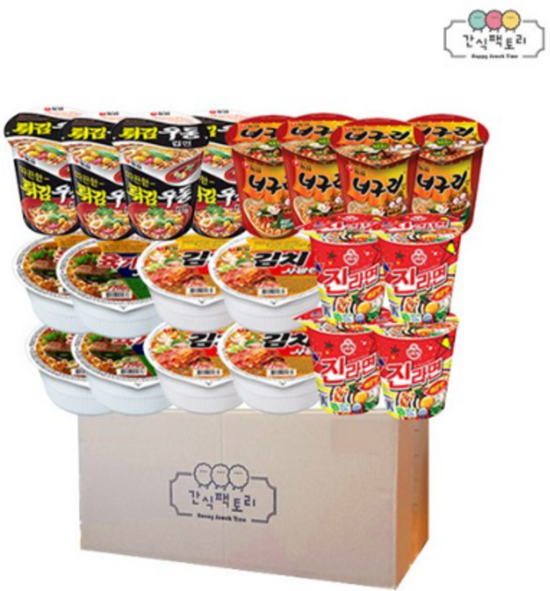 [간식팩토리] 육개장4+김치4+튀김4+너구리4+진매4 소컵 20개, 1개