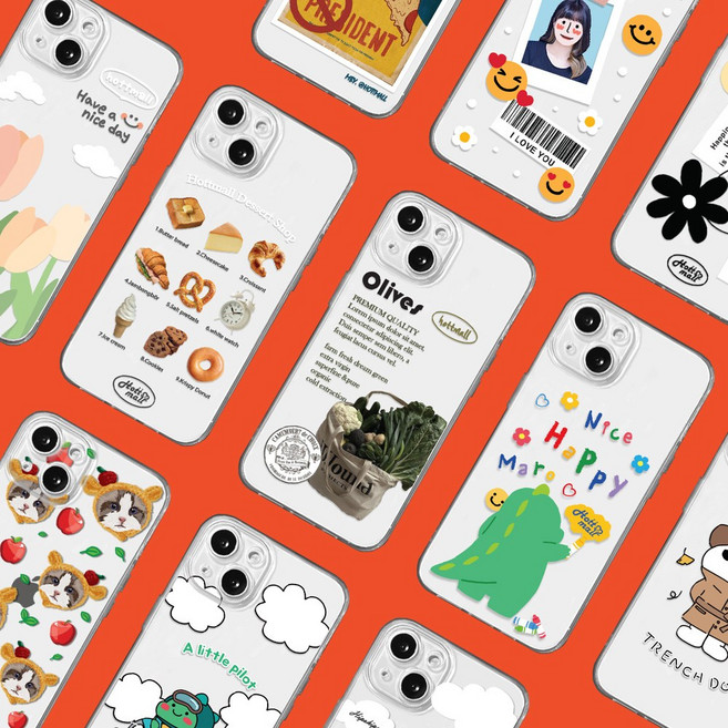 핫티몰 아이폰 14 플러스 14 Plus 투명 캐릭터 휴대폰 케이스