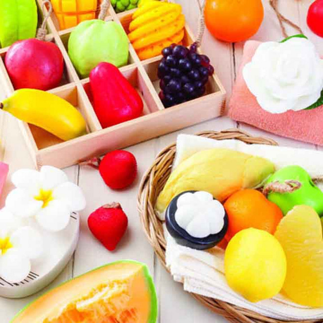 샤보레 천연 핸드메이드 과일비누 A 수제 세수 세안 비누 답례품 청소년 선물, 1개