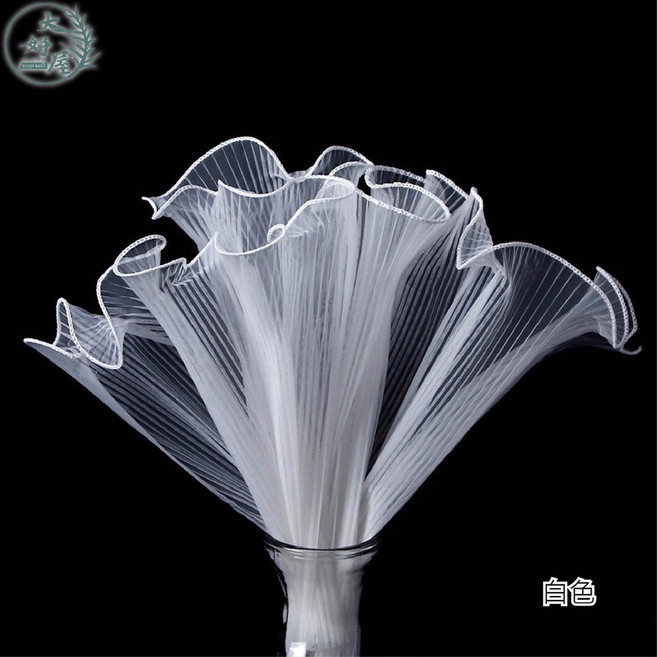 大好屋 波浪紗 花束包裝材料, 1個, 浪花紗【白色】5碼/包