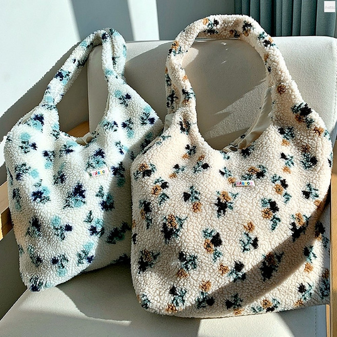 플라워 토트백 가벼운 숄더백 여행용 수납 가방