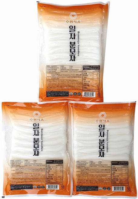 새마원 HACCP 국내생산 일자 분모자 500g 당면 원형 둥근 떡볶이, 3개