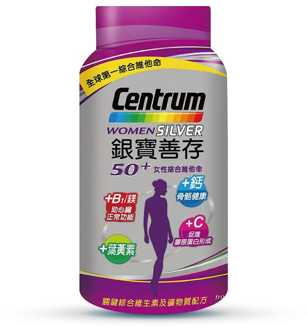 Centrum 銀寶善存 50+ 女性綜合維他命錠, 1個, 290顆