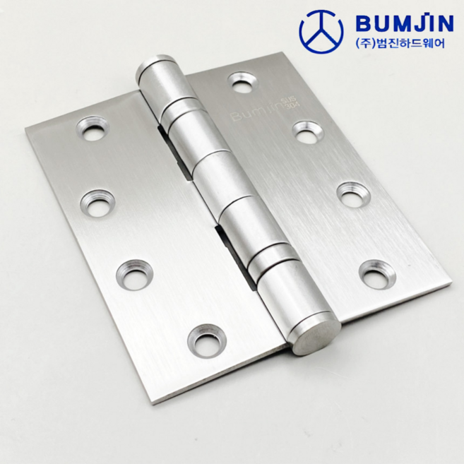 범진 스텐경첩 4040 실버 헤어라인 1갑 3개 베어링 도어경첩 홈파기o 목문 철문 방화문